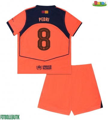 Barcelona Pedri Gonzalez #8 Tredjeställ Barn 2025-26 Kortärmad (+ Korta byxor)